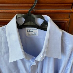 S.Gary Hong Kong Tailors light blue, spread collar, lt. blue, long sleeve shirt.